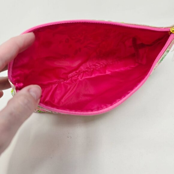 Lilly Pulitzer for Estée Lauder Floral Cosmetic Bag – Pink Tropical Print Pouch - Picture 5 of 6